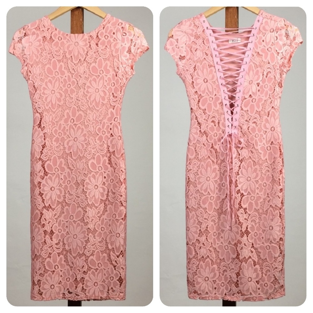 NWOT Floral Lace Overlay Corset Dress